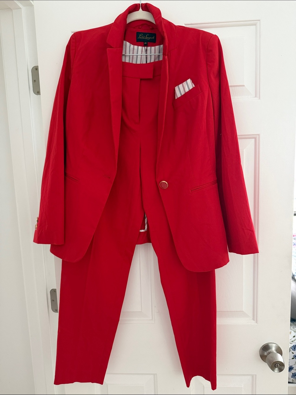 NWT Luisa Spagnoli Red 2-Piece Blazer & Pants Suit Size IT 44 US 8